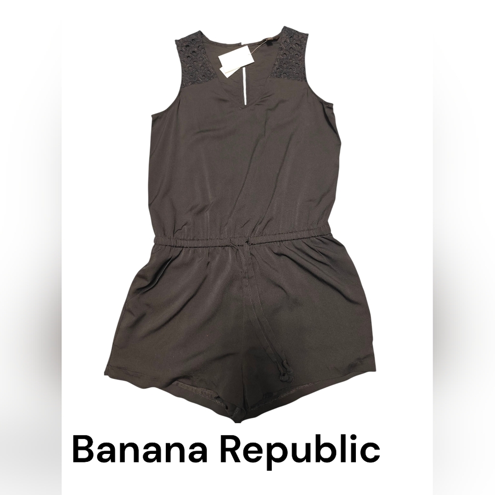 BANANA REPUBLIC Sleeveless Embroidery Overall Jumpsuit Romper Sz2